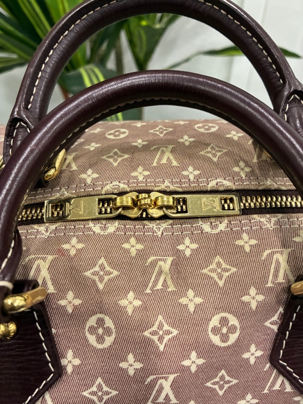 Louis Vuitton Mini Lin Speedy Doctor Bag Burgundy Monogram Satchel used-30 - Picture 7 of 10